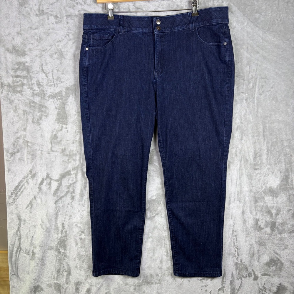VENEZIA Lane Bryant Jeans Blue Denim Size 22 Dark Wash Comfort Waist Plus Size